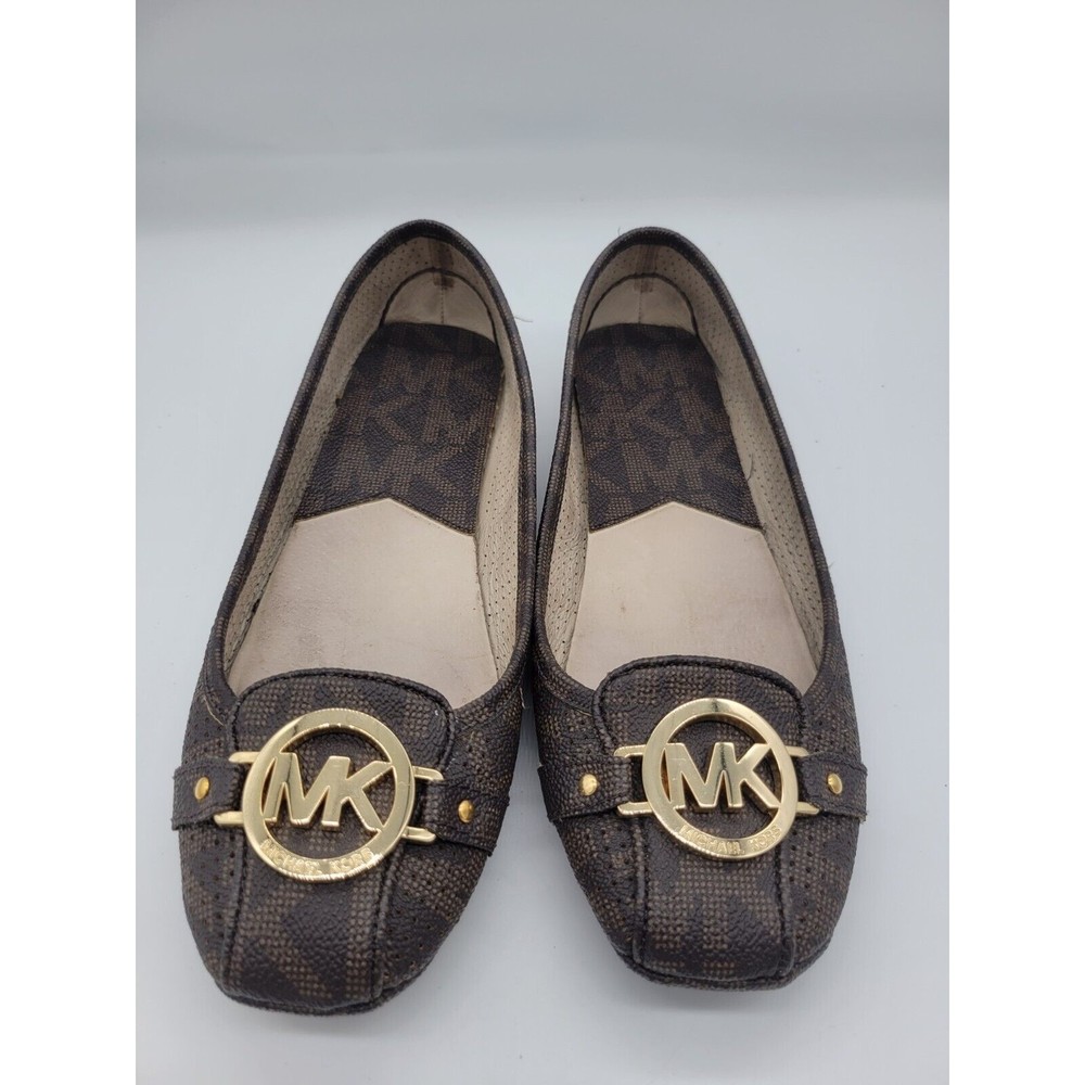 Michael Kors Fulton MOC 40H2FUFR1Q Brown Size 9 MK Gold Logo